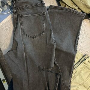 Hollister ultra High Rise Dad Jeans black distressed